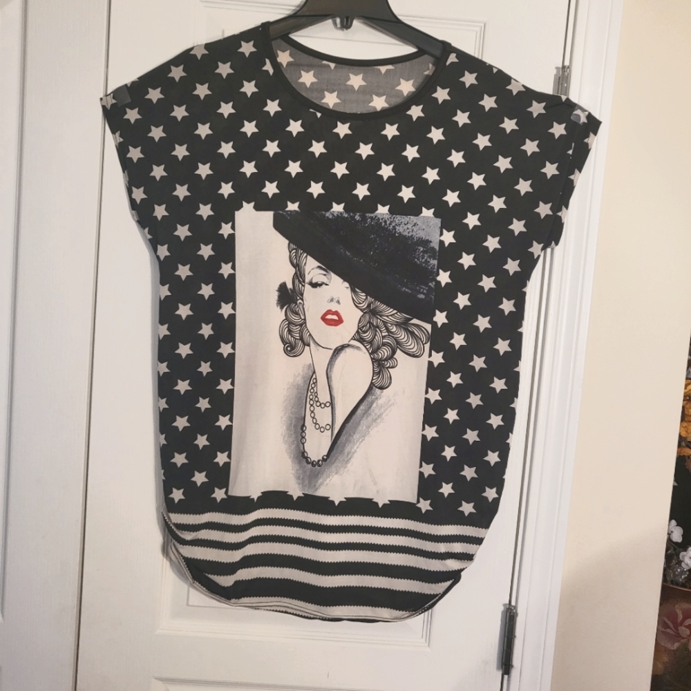 Unique lady portrait starry top